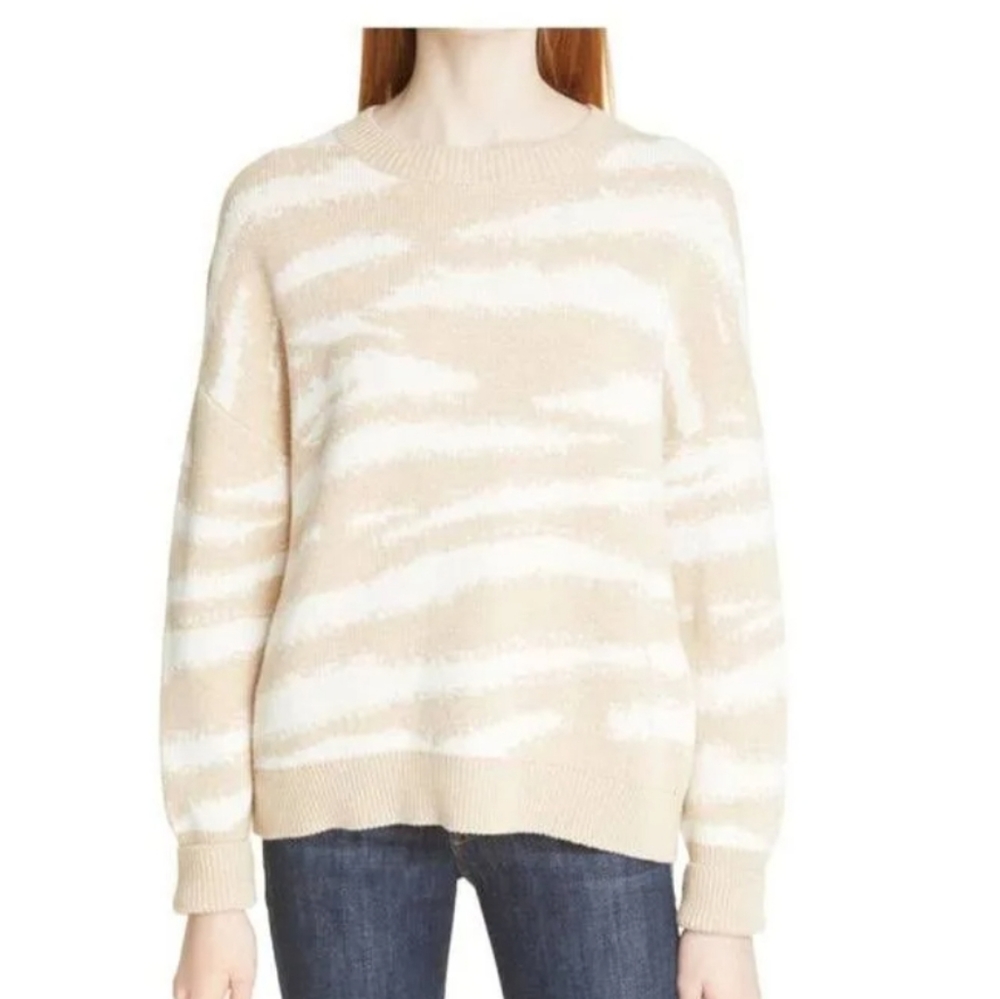 Rails Virgo Camel Animal Stripe Sweater, Animal P… - image 1